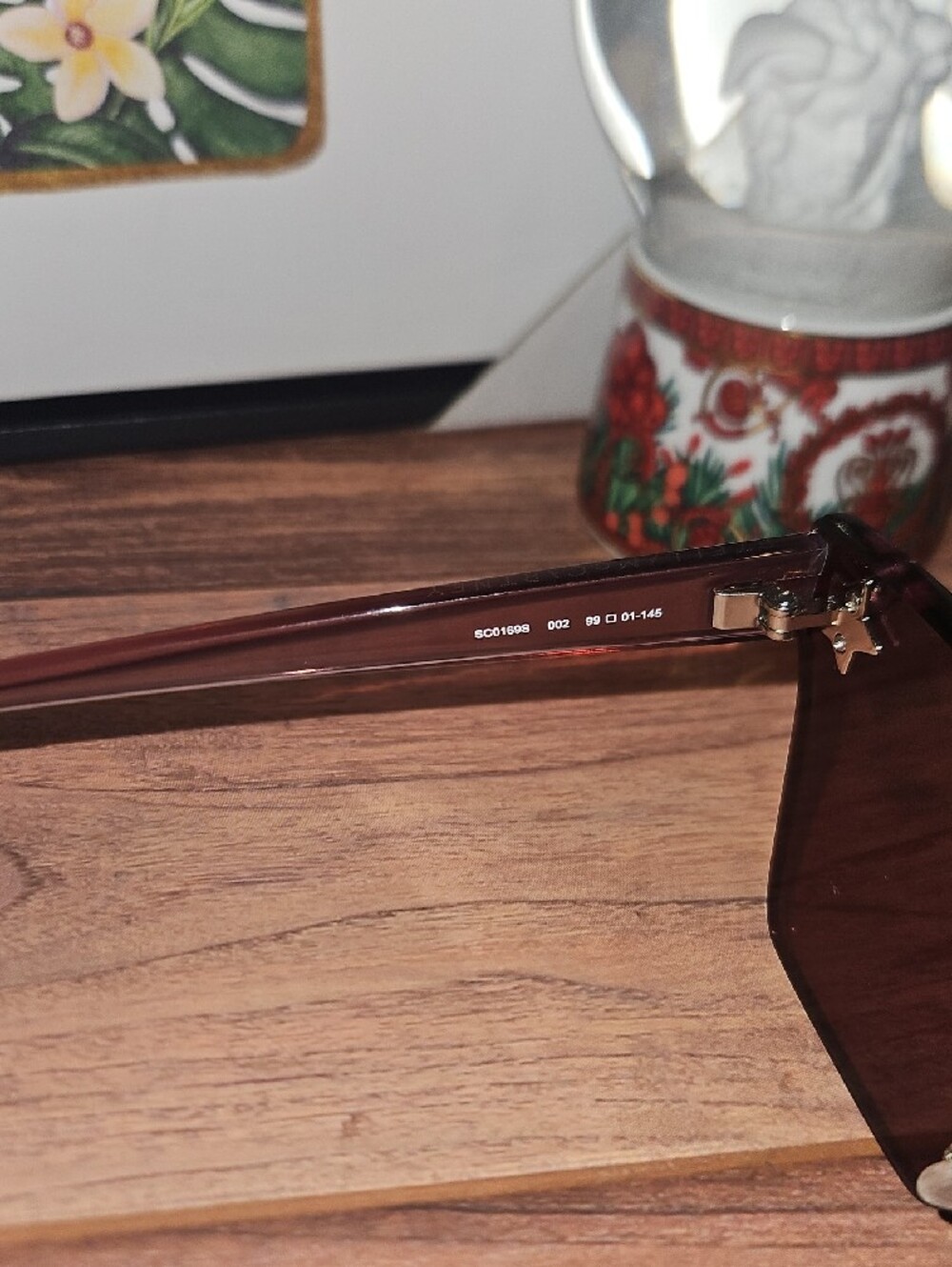 Stella McCartney Oversized Shield Sunglasses in Dark Burgundy - Picture 6 of 12